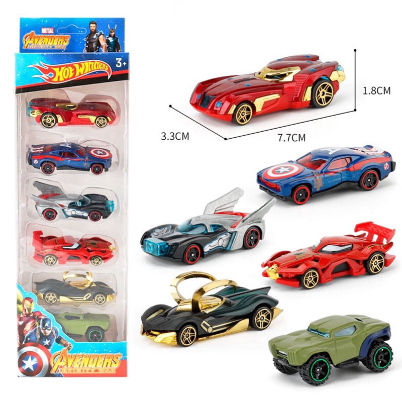 Bộ đồ chơi xe hơi Hot Wheels đúc hình chiếc Batmobile /Patrol/Avengers/Justice League làm quà tặng sưu tầm cho trẻ em