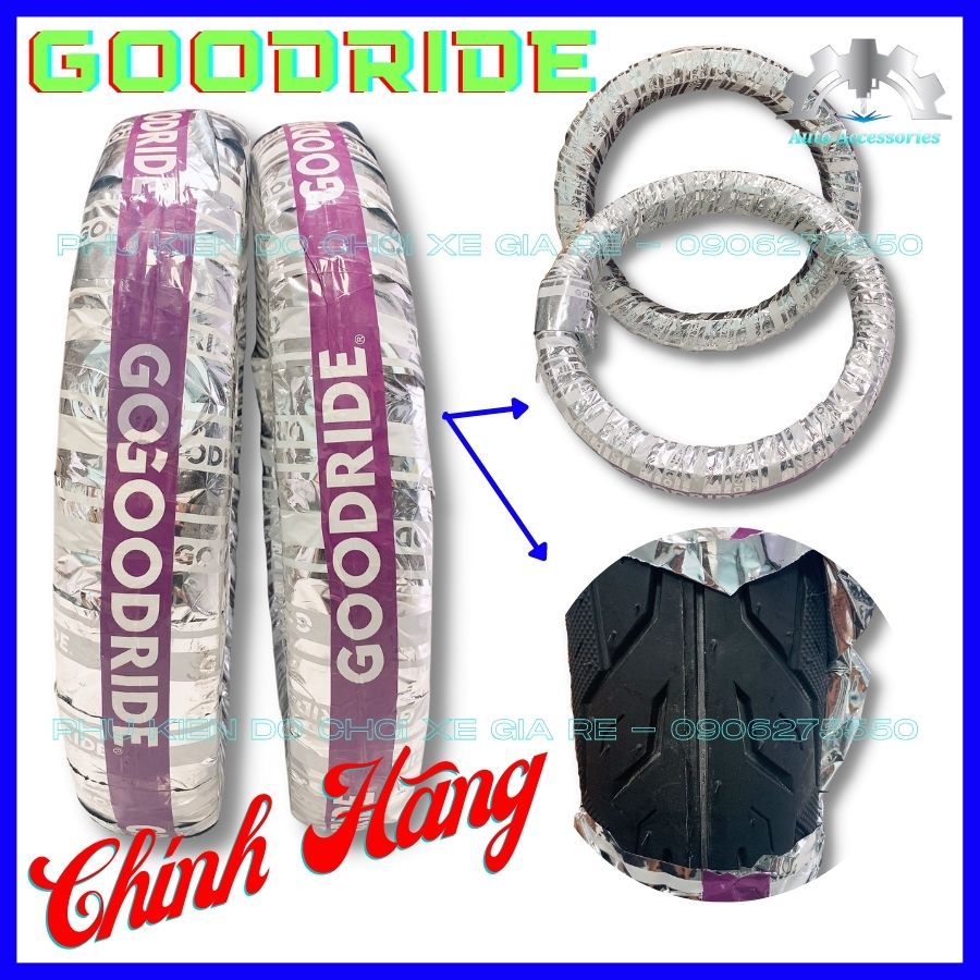 Lốp Xe Máy Vỏ GOODRIDE 70-80/90-17 Gân Chỉ sắc xảo, khó mòn. Lắp được cho mọi dòng xe với nhiều loại Mâm Niềng Khác nhau