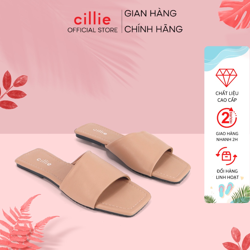 Dép nữ thời trang quai xéo mới lạ đế bệt đi làm đi chơi dạo phố Cillie 1196