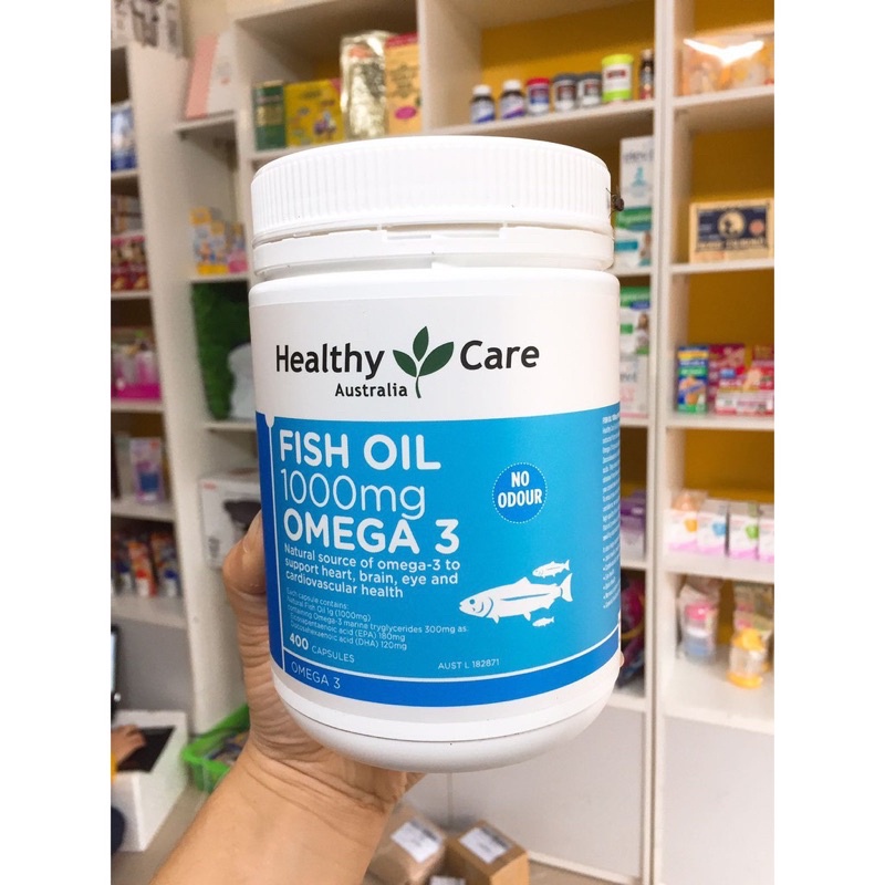 Dầu Cá Omega 3 Healthy Care Fish Oil giúp bảo vệ sức khỏe tim mạch, trí não, mắt 400 viên