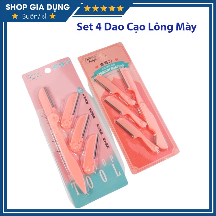 Set 4 Dao Cạo, Tỉa Lông Mày Chuyên Dụng