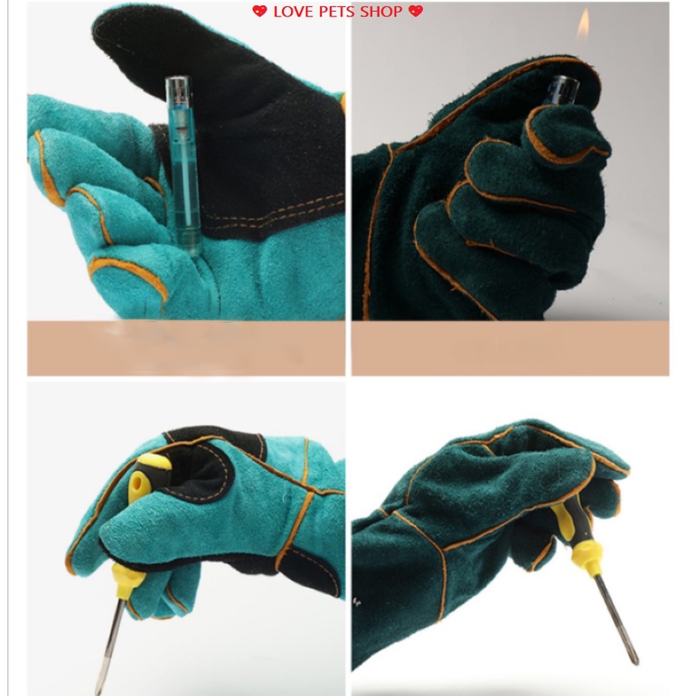 GĂNG TAY CHỐNG CẮN BẮT THÚ CƯNG, BÒ SÁT (GỒM 2 CHIẾC TRÁI PHẢI) -  LOVE PETS SHOP