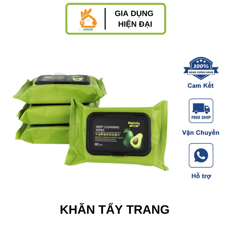 Combo 10 Túi Khăn ướt tẩy trang - Túi khăn giấy ướt tẩy trang tinh dầu bơ tự nhiên siêu sạch