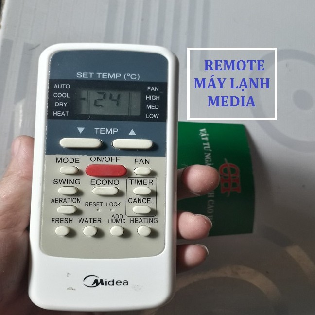 Điều khiển remote điều hoà MEDIA vào cả 1 chiều và 2 chiều - tặng pin sịn -BH đổi mới