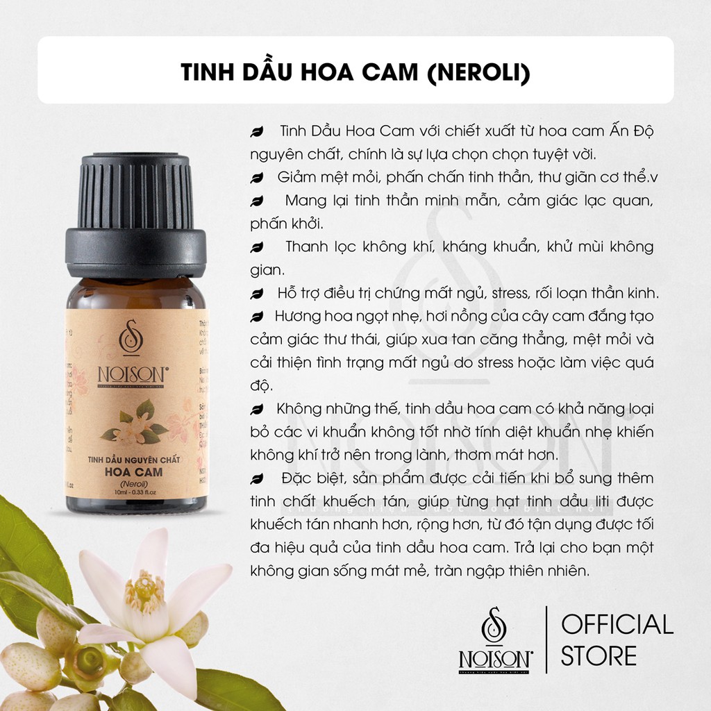 Tinh dầu Hoa Cam Noison | Neroli Essential Oil | Nhập khẩu Ấn Độ