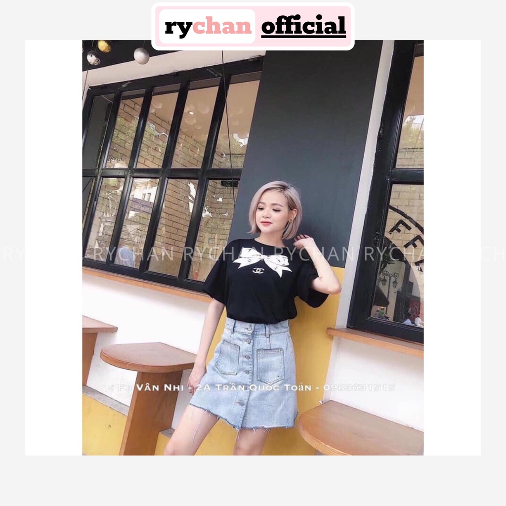 SE855 - Set Áo Thun Pull Nơ Mix Chân Váy Jean Đáng Yêu Set Đồ Đi Chơi Form Đẹp Set Dạo Phố