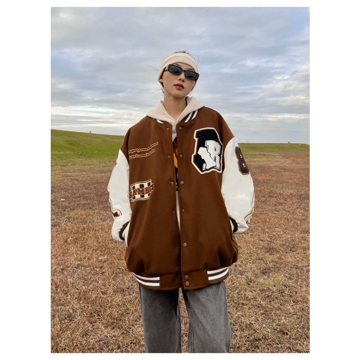 Áo Khoác Nam Kiểu Bóng Chày Chất Nỉ Mềm In Chữ Form Rộng Che Nắng Tốt Siêu Hot NEW UNISEX