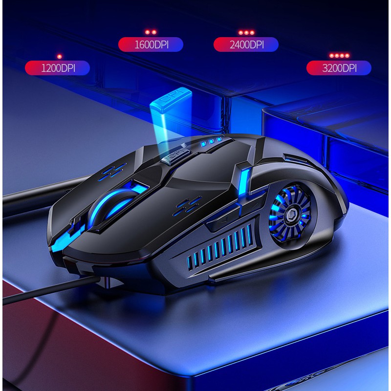 Chuột máy tính có dây YINDI-G5 hiệu ứng ánh sáng 7 màu , DPI 4 cấp độ phù hợp cho game thủ và văn phòng | BigBuy360 - bigbuy360.vn