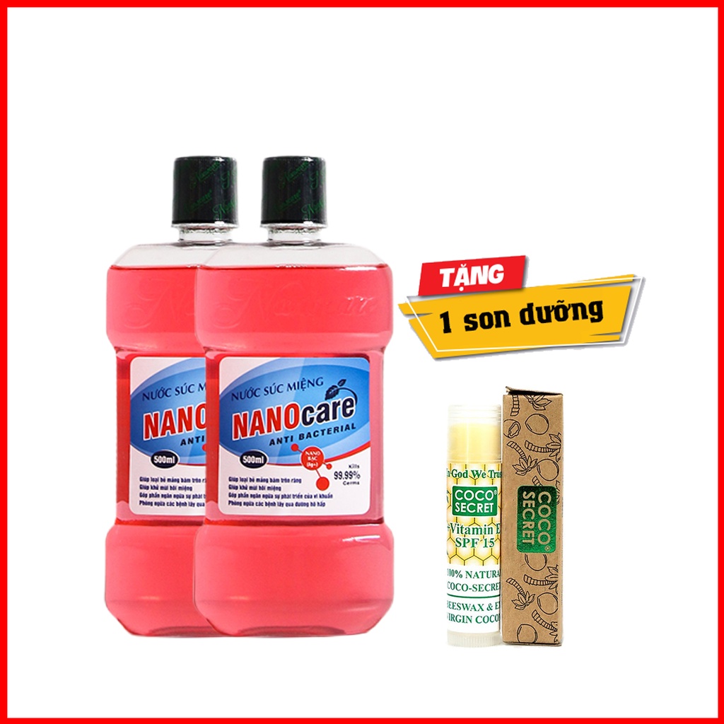 Bộ 2 Chai Thảo Dược Nước Súc Miệng Nano Care Tinh Chất Mật Cau 250ml - KHỬ NGAY HÔI MIỆNG, HƠI THỞ THƠM MÁT TỨC THÌ