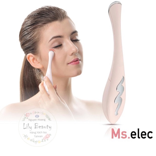 Bút massage chăm sóc vùng mắt Ms.elec  (tỏa nhiệt ấm / rung tần số cao / ion âm tăng cường thẩm thấu hấp thụ dưỡng chất