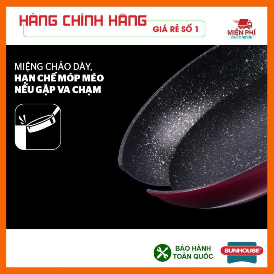 CHẢO ĐÁ HOA CƯƠNG ĐÁY TỪ SUNHOUSE 28CM, CHẢO CHỐNG DÍNH SUNHOUSE 28CM.