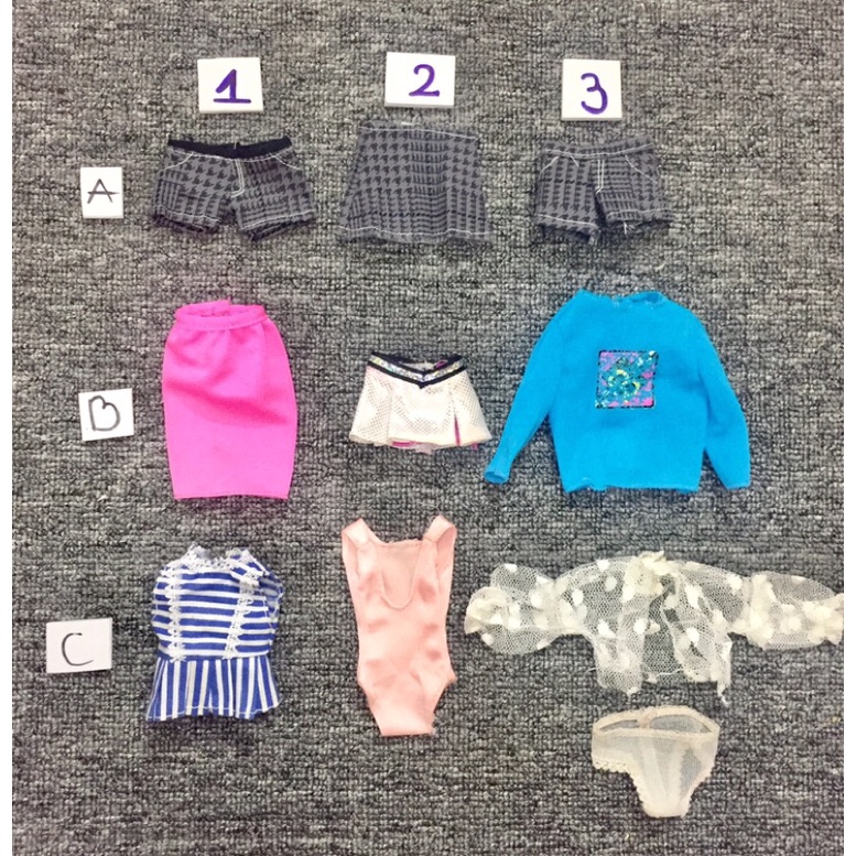 QAA2-Quần áo dành cho búp bê barbie đã qua sử dụng