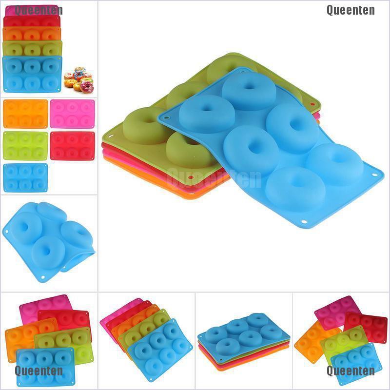 Khuôn làm bánh donut 6 ngăn bằng silicon tiện lợi