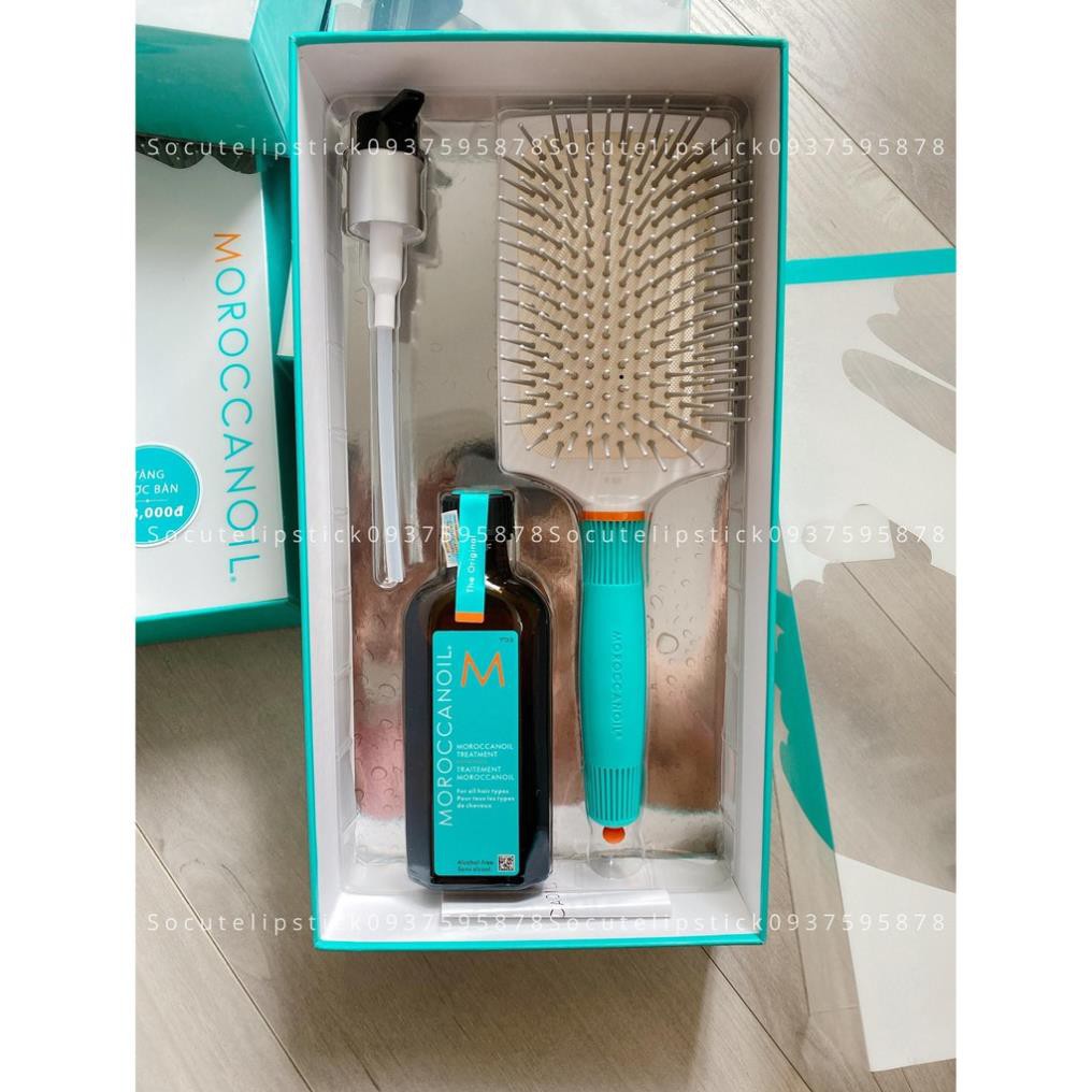 SET Tinh dầu dưỡng tóc Moroccanoil Treatment 100ml Tặng Lược 673k Hoặc Tặng Cặp Gội Xả 400k