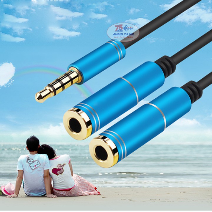 Dây chia 3.5mm từ 1 ra 2 đầu tai nghe hoặc loa loại tốt