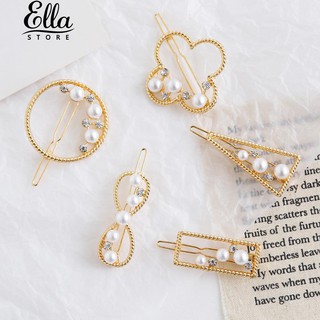 Kẹp tóc đính đá và ngọc trai giả sang trọng