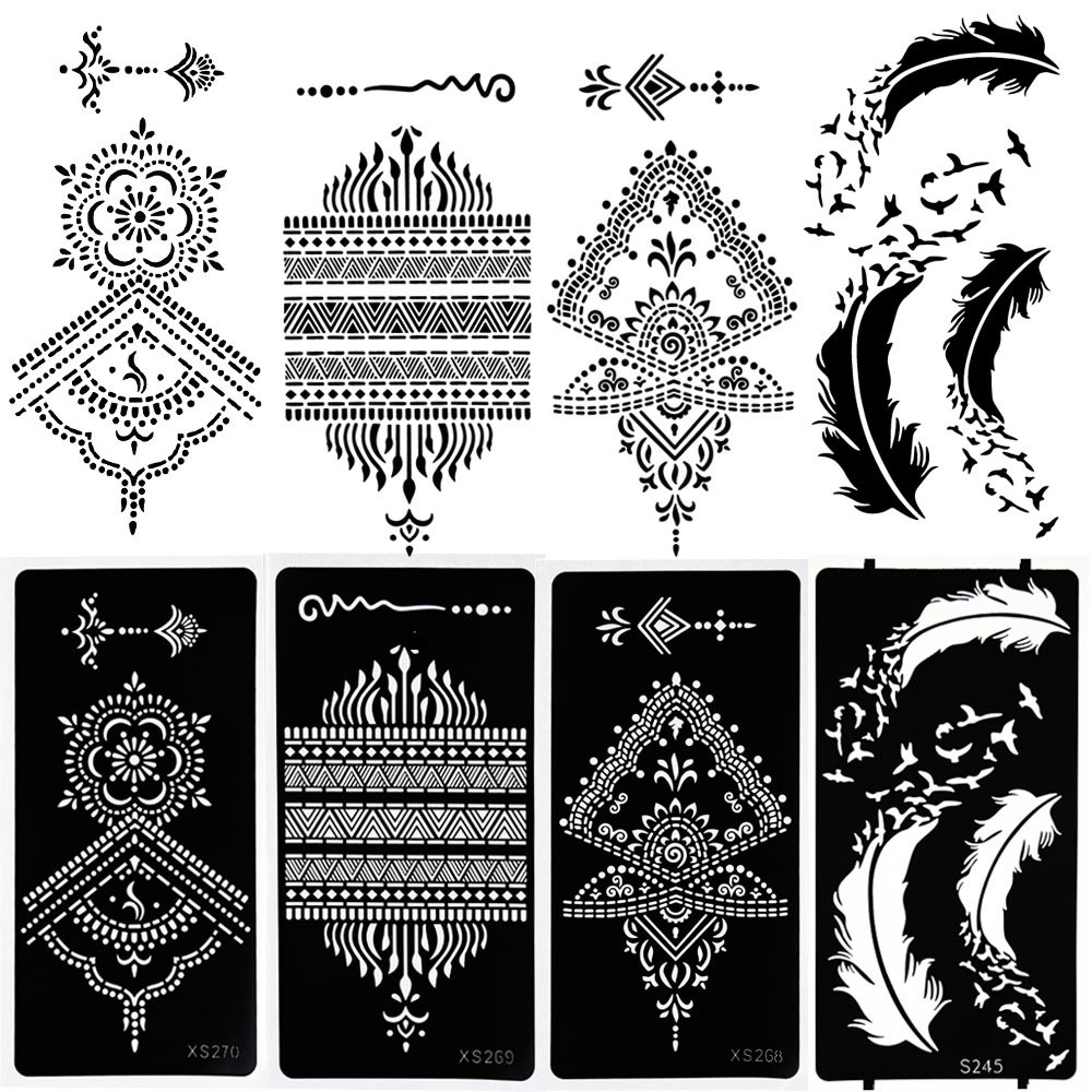 [Mã FAMARAL1 giảm 10K đơn 50K]KHUÔN VẼ HENNA KIÊU ẤN ĐỘ - MÃU VẼ TRÊN BÀN TAY- S248 ĐẾN S270