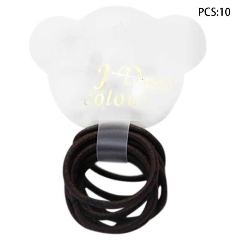 Set 10 Dây Thun Cột Tóc Màu Sắc Tươi Sáng Cho Bé Gái