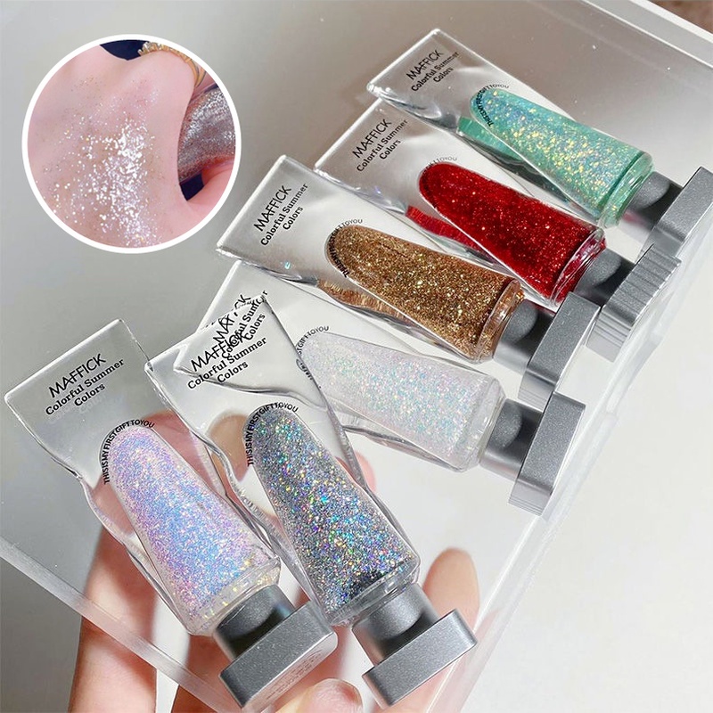 Phấn Mắt Dạng Lỏng 6 Màu Ngọc Trai Kim Cương Lấp Lánh Tự Nhiên Lâu Trôi Không Thấm Nước Maistok