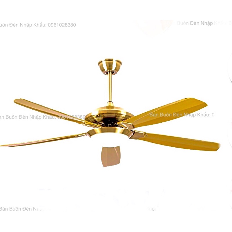 Quạt Trần Đèn 5 Cánh vàng Đồng động cơ lõi đồng chuẩn