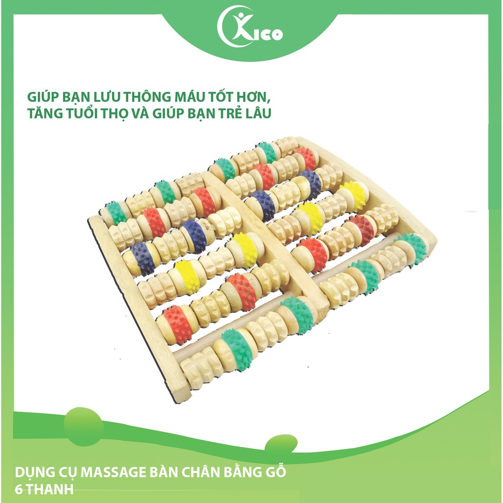 Dụng cụ massage bàn chân bằng gỗ 6 thanh