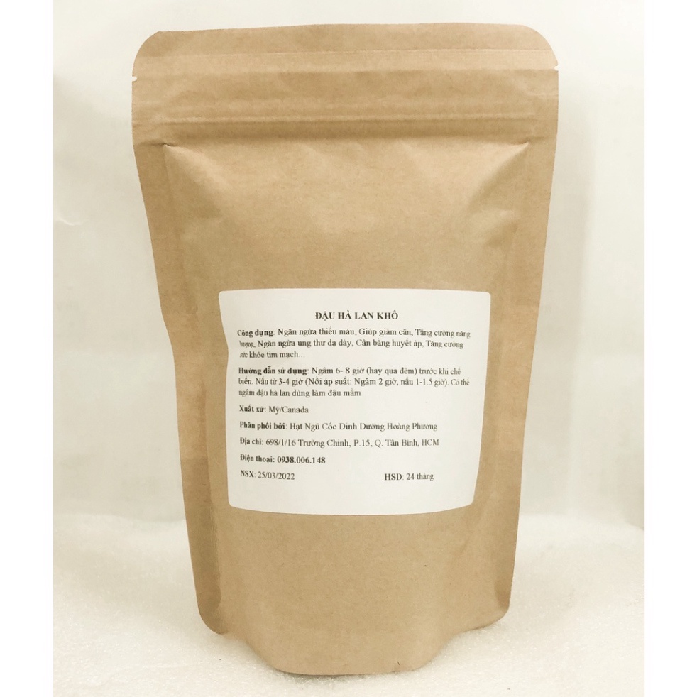 Đậu Hà Lan Hữu Cơ 500G Hoàng Phương - Hạt Dinh Dưỡng Nhập Khẩu Mỹ/Canada