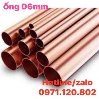 Ống đồng đỏ phi 6mm x 1mm x 3m ( cắt dài 1m = 3 thanh)