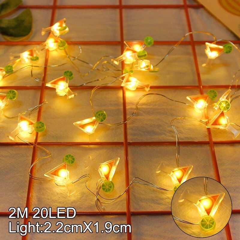 2M 20LED Flamingo Rainbow pineapple String Lights /Fairy Stars Shape LED Lamp for Hawaii Wedding Birthday Party Decoration