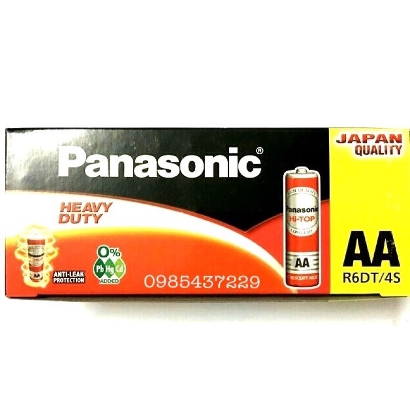 Pin AA Panasonic R6DT/4S Hi-Top / pin tiểu đỏ Panasonic hộp 60