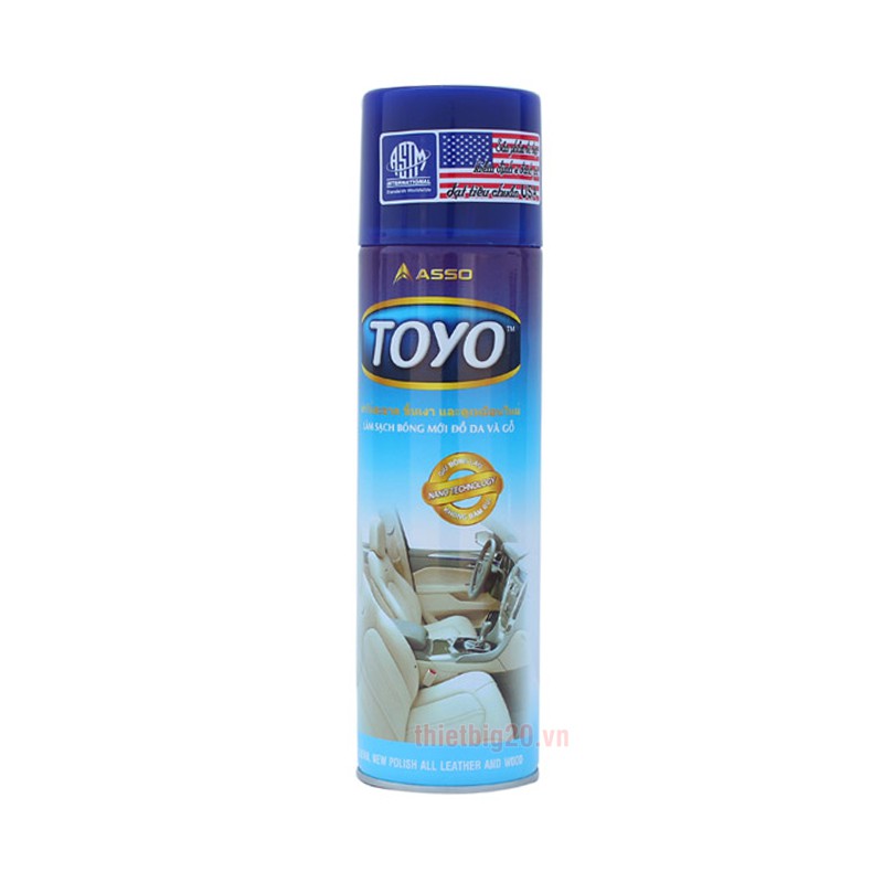 Chai xịt đánh bóng nội thất da , gỗ trên ôtô Toyo 500mL - XIT_TOYO