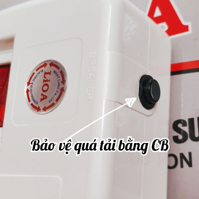 Ổ cắm điện LiOA® 4SS2.5-2 3300W / có nắp che chống giật và CB bảo vệ quá tải