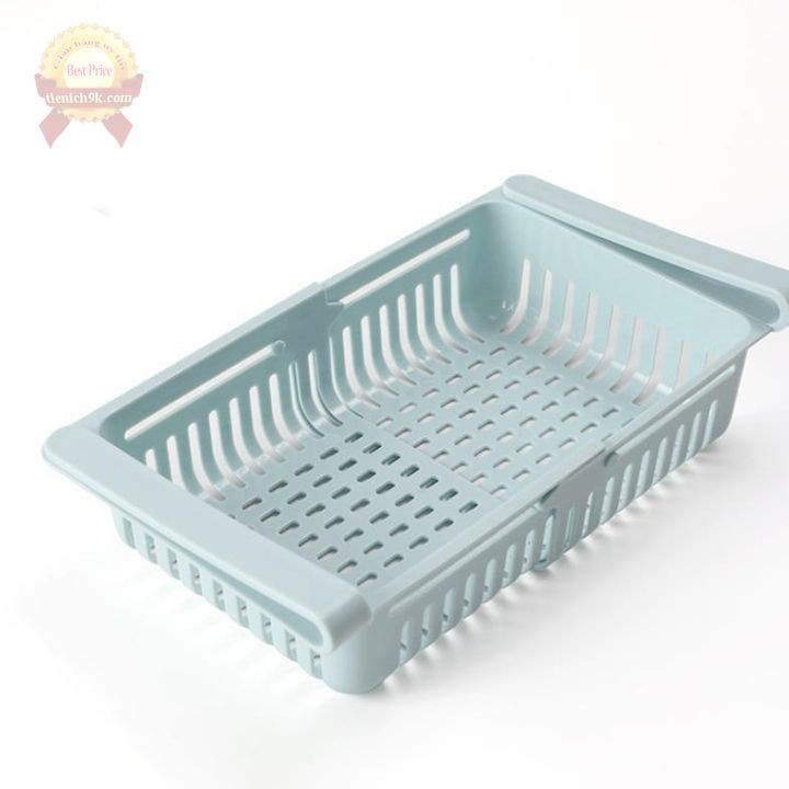 Khay đựng thức ăn cài gắn tủ lạnh kéo dài thu gọn tiết kiệm không gian