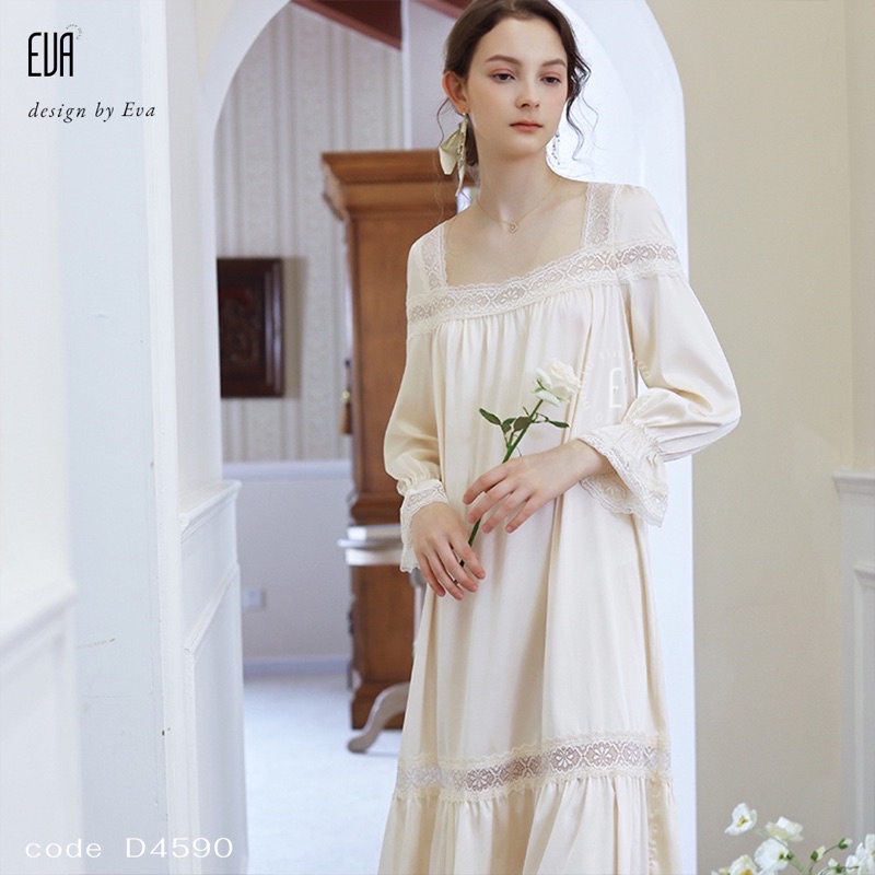 Váy lụa D4590 chất lụa satin mềm mịn cao cấp freesize dáng rộng thoải mái