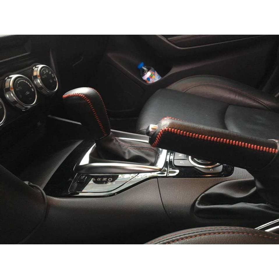 Bọc Tay Phanh Cần Số Xe Mitsu Attrage, Mirage AT Chất liệu da bò thật 100%