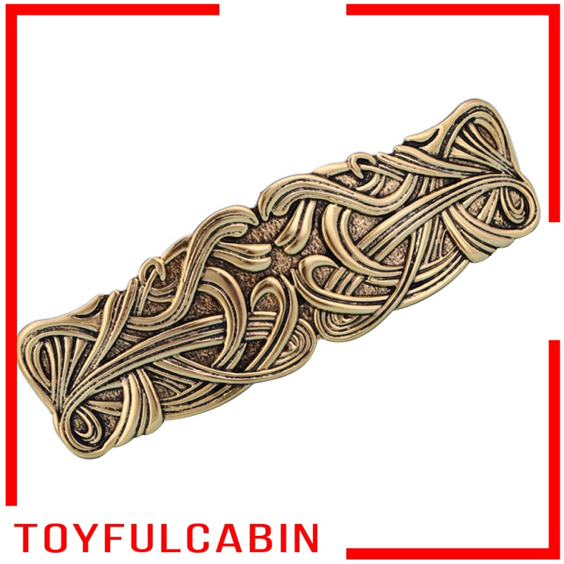 [Toyfulcabin] Kẹp Tóc Celtic Lớn Bằng Kim Loại Thủ Công Màu Bạc Phong Cách Cổ Điển Cho Nữ