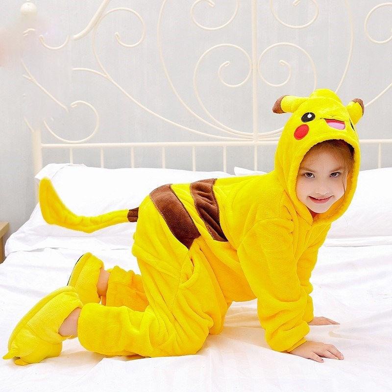 Đồ Ngủ Liền Thân Hóa Trang Pikachu Hoạt Hình Cho Bé Gái