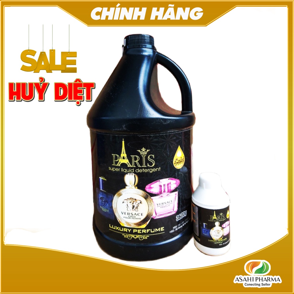 [Xả Kho] Nước giặt Paris hương nước hoa Pháp 3600 ml - giữ màu quần áo cực tốt, tẩy sạch, dùng đc cho cả giặt tay