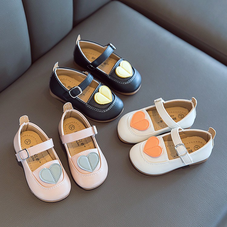 Giày Tập Đi Bé Gái ❤️FREESHIP❤️ Giày búp bê tập đi phong cách Hàn Quốc có gắn tim quai dán xinh xắn A21-5513