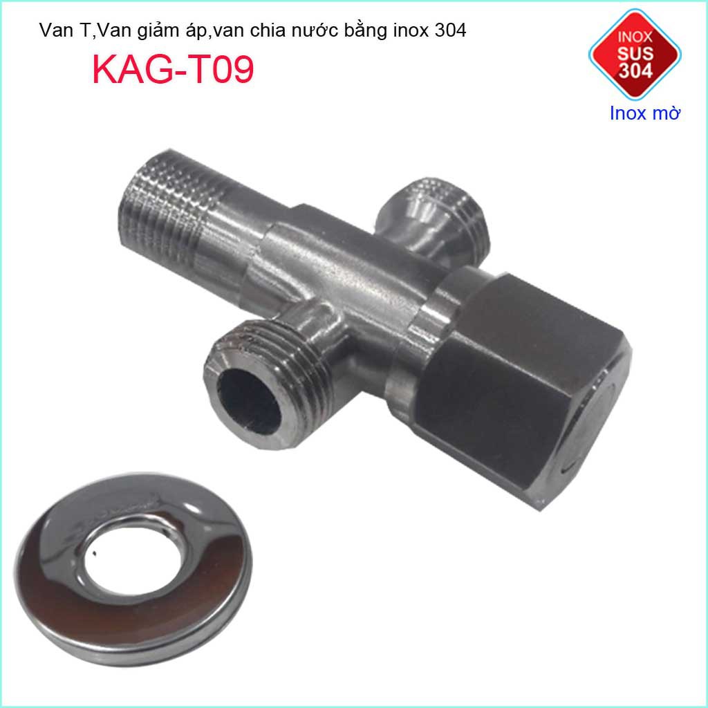 Van giảm áp lực nước chữ T , van T chia nước  Inox 304 Roto KAG-T09