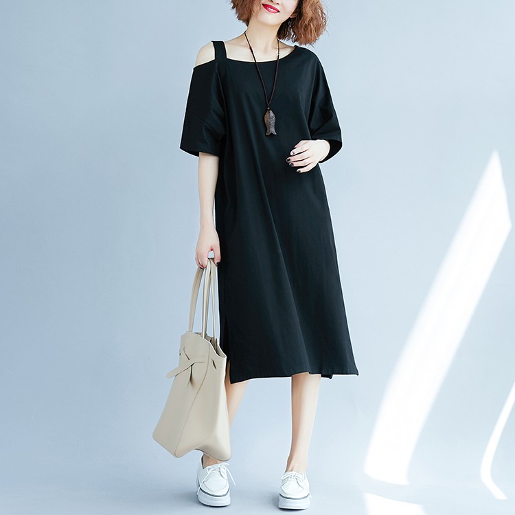 [ORDER] Váy đầm bigsize xẻ tà, trễ vai cách điệu (size XL 2XL 3XL) (V002)