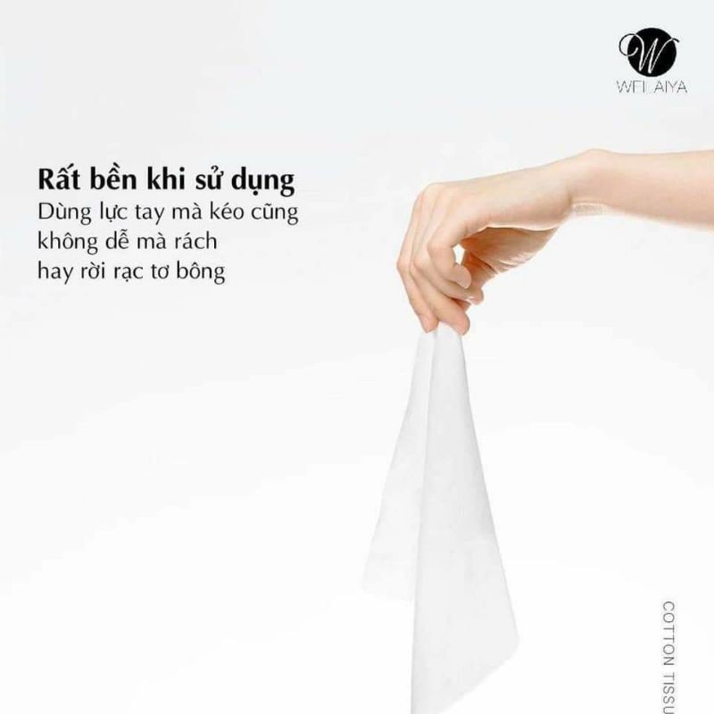 KHĂN GIẤY LAU MẶT WEILAIYA 100% COTTON THIÊN NHIÊN SIÊU DAI, MỀM MẠI, DÙNG 1 LẦN TIỆN DỤNG