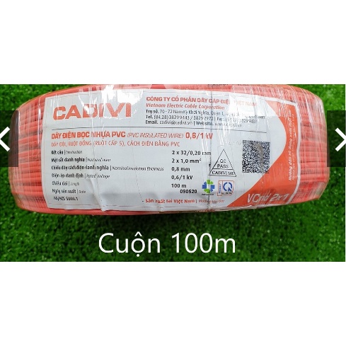 Dây điện đôi CADIVI loại VCmd 2x0.5, 2x1, 2x1.5, dây điện bọc nhựa pvc, lõi đồng, bán theo mét tới