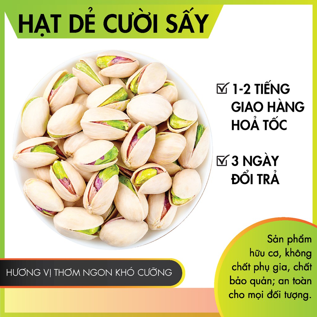 [GIẢM 25% MÃ ORGABIG30] HẠT DẺ CƯỜI SẤY nguyên vị ORGANIC hữu cơ an toàn