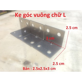 Ke góc vuông INOX chữ L bản rộng 3 cm ( 2.5x2.5x3 cm )