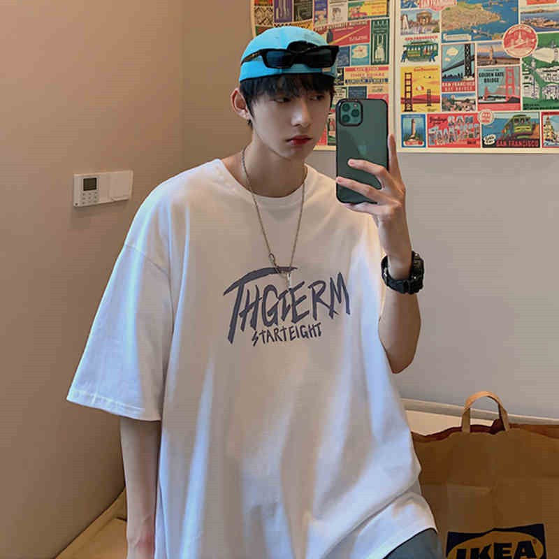 Áo phông unisex nam nữ form rộng tay lỡ thun teen cổ tròn oversize cotton THGIERM giá rẻ màu đen trắng tee SamMy96 Shop