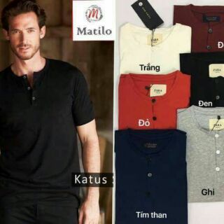 Áo thun nam ZAZA - Massimo Dutti 100% cotton