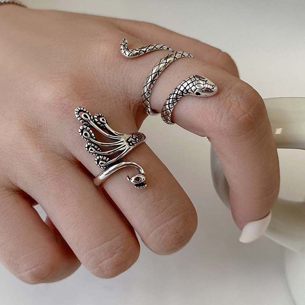 Nhẫn thời trang hình rắn/chim công/chim công cổ điển cá tính cho nữ