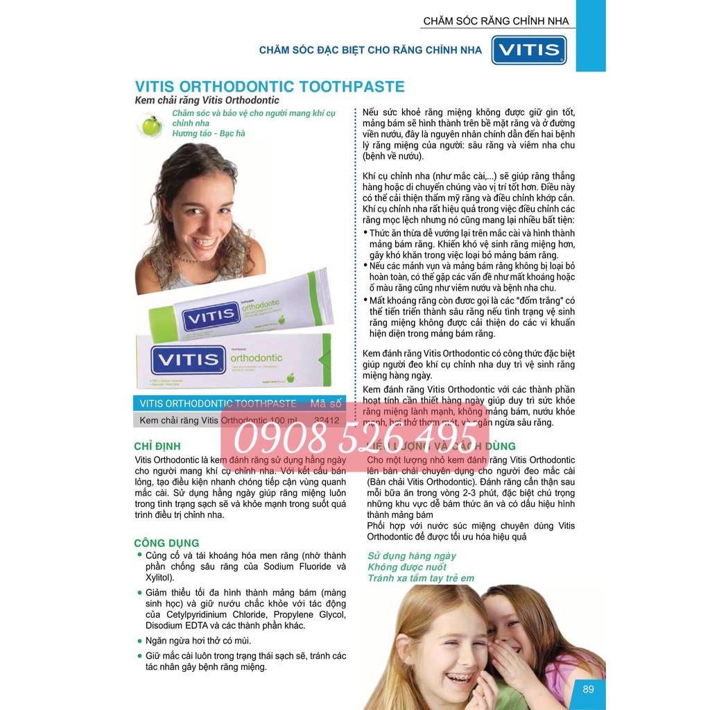 Bộ kit cho người mang khí cụ chỉnh nha Vitis Orthodontic  TẶNG KÈM SÁP CN TRUNG QUỐC