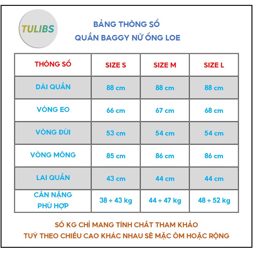Quần jean nữ ống loe 9 tấc lưng cao ống rộng thời trang Tulibs JN06
