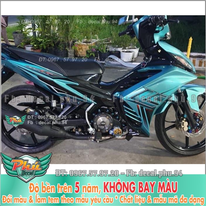 Tem rời Exciter 135 Lc Xanh Lục bảo candy (B) -1